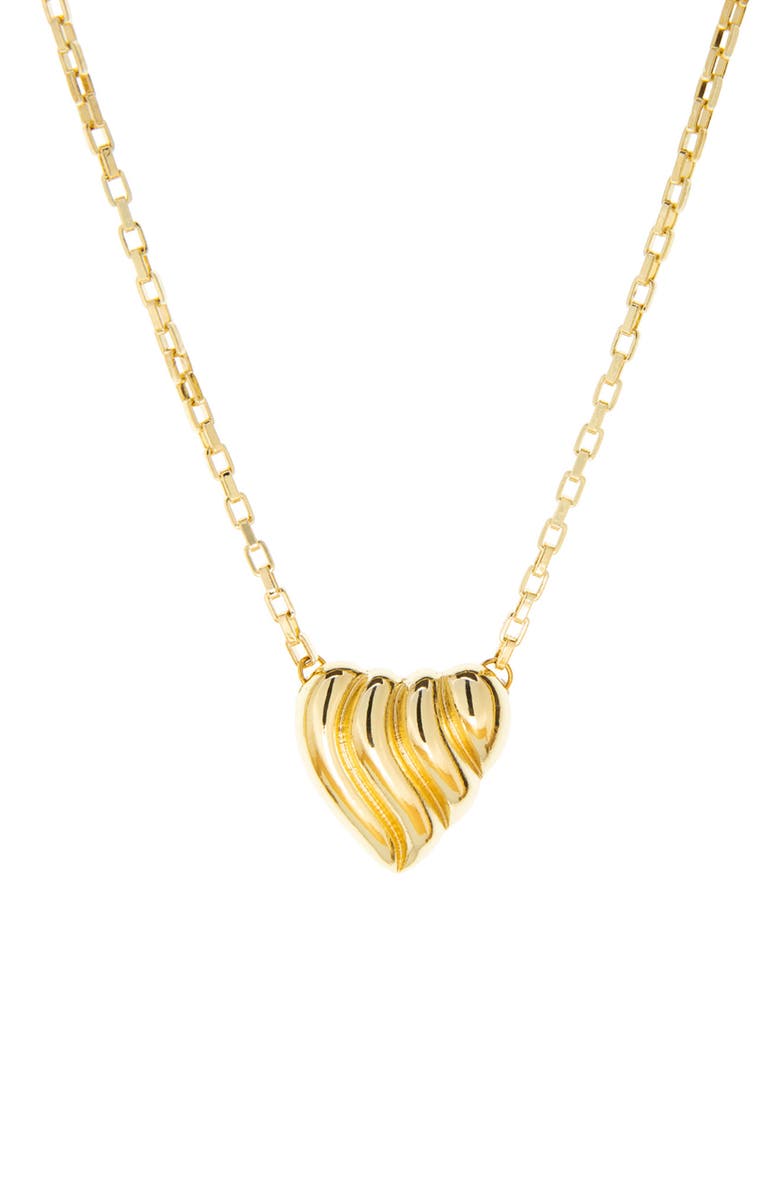 MARLYN SCHIFF Sophia Domed Heart Necklace, Main, color, Gold