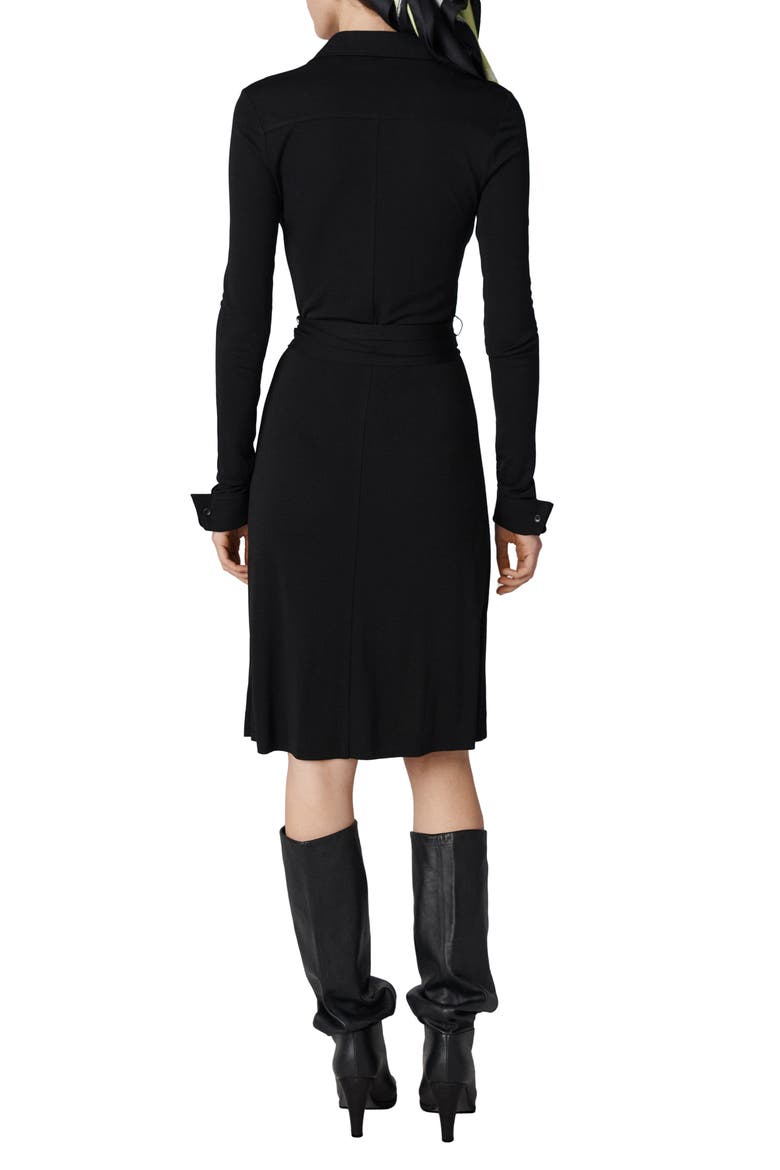 Diane Long Sleeve Shirtdress, Alternate, color, BLACK