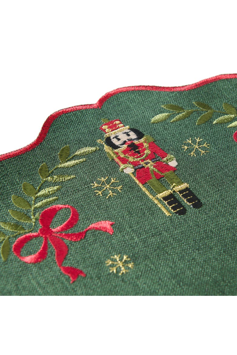Nutcracker Noel Round Placemats, Set of 4, Green - 15"W x 15"L, Alternate, color, Green
