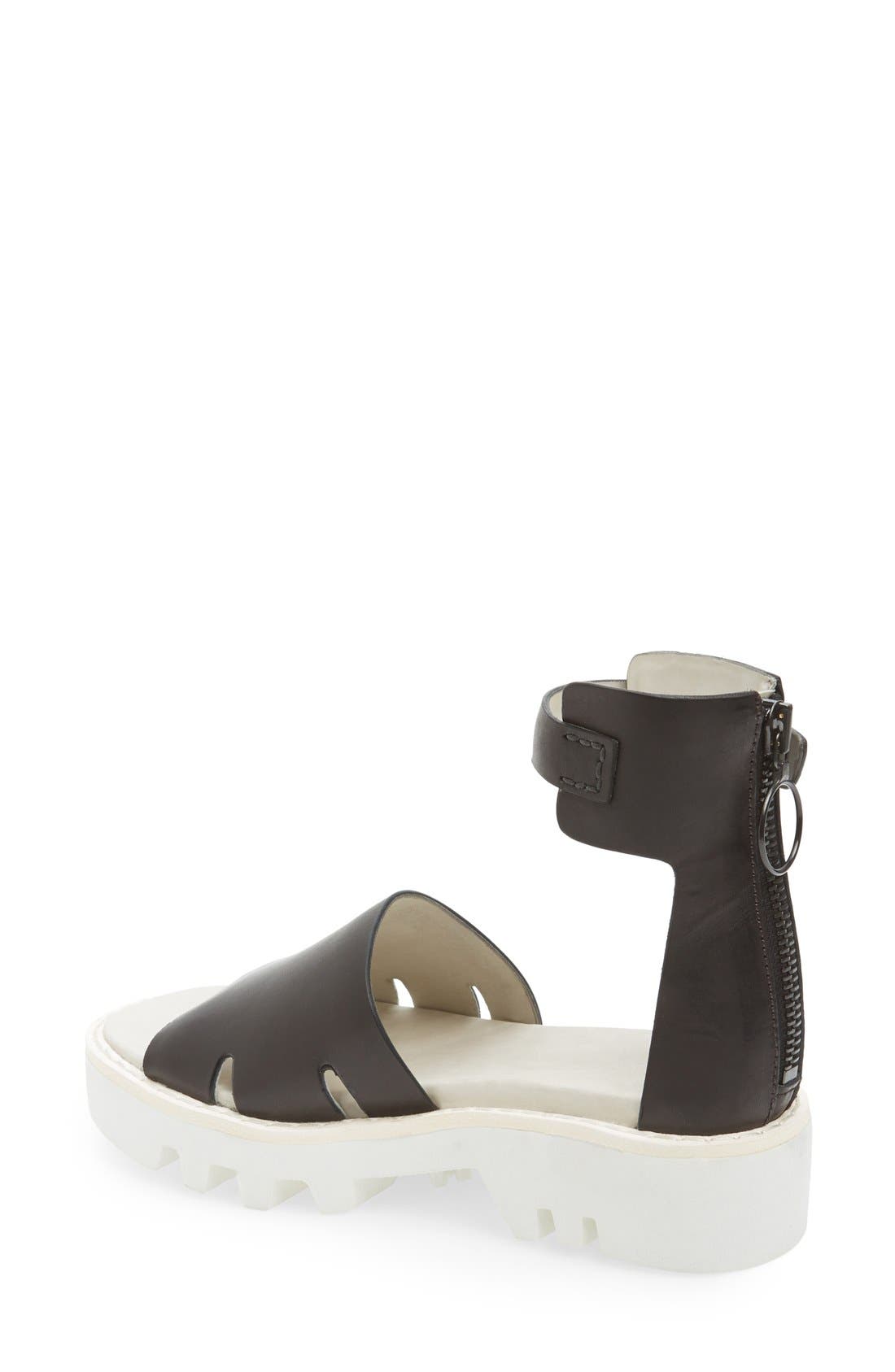'Dante' Ankle Strap Sandal, Alternate, color, BLACK