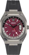 Versace V-Contempo GMT Silicone Strap Watch, 40mm