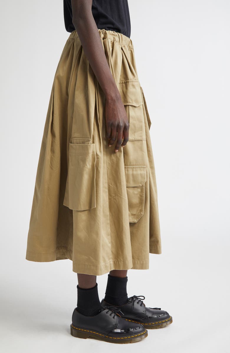 Comme des Garçons Comme des Garçons Garment Washed Cotton Twill Cargo Skirt, Alternate, color, 