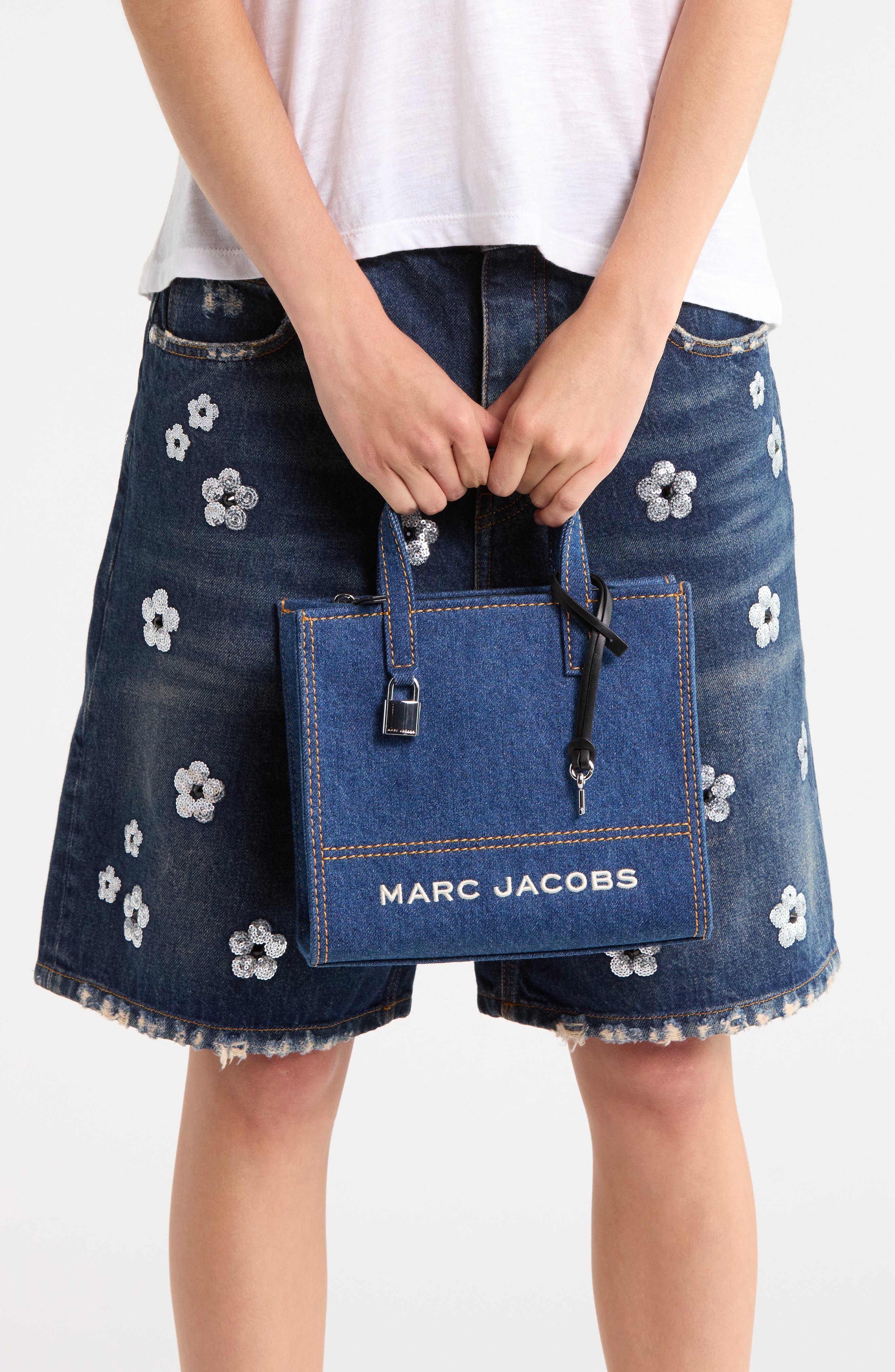 Bold Mini Denim Satchel, Alternate, color, DENIM