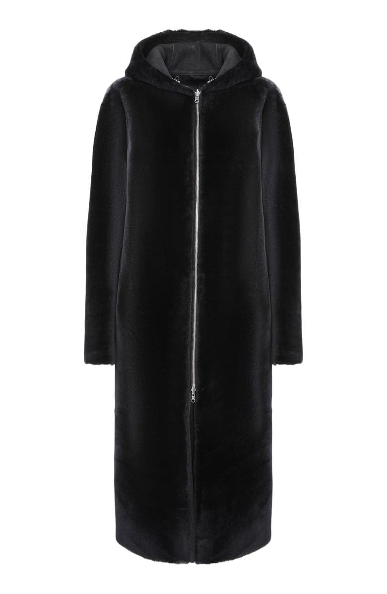 GORSKI Reversible Merino Shearling Lamb Parka, Alternate, color, Black Pattern/Black