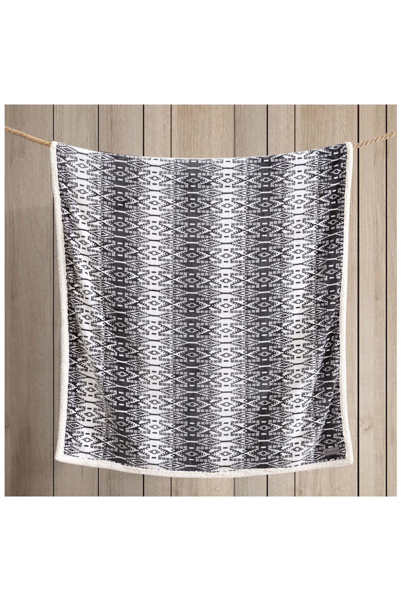 San Juan Geometric Popcorn Fleece Throw Blanket, Alternate, color, DARK GREY