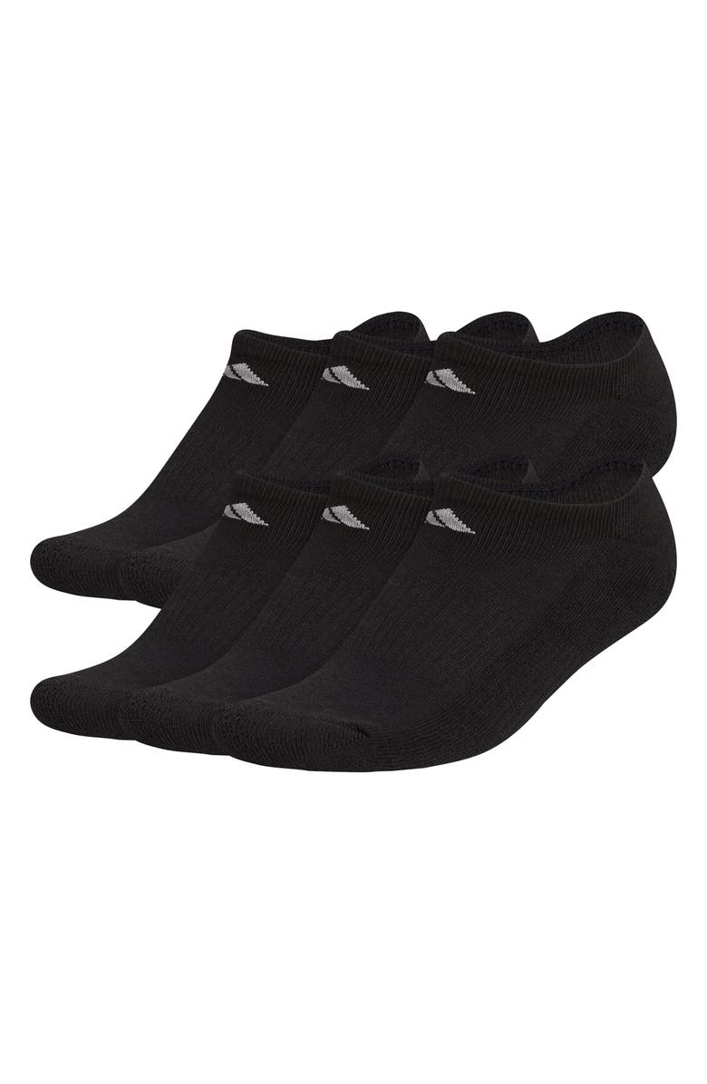 adidas 6-Pack Cushioned Athletic Socks, Alternate, color, Black