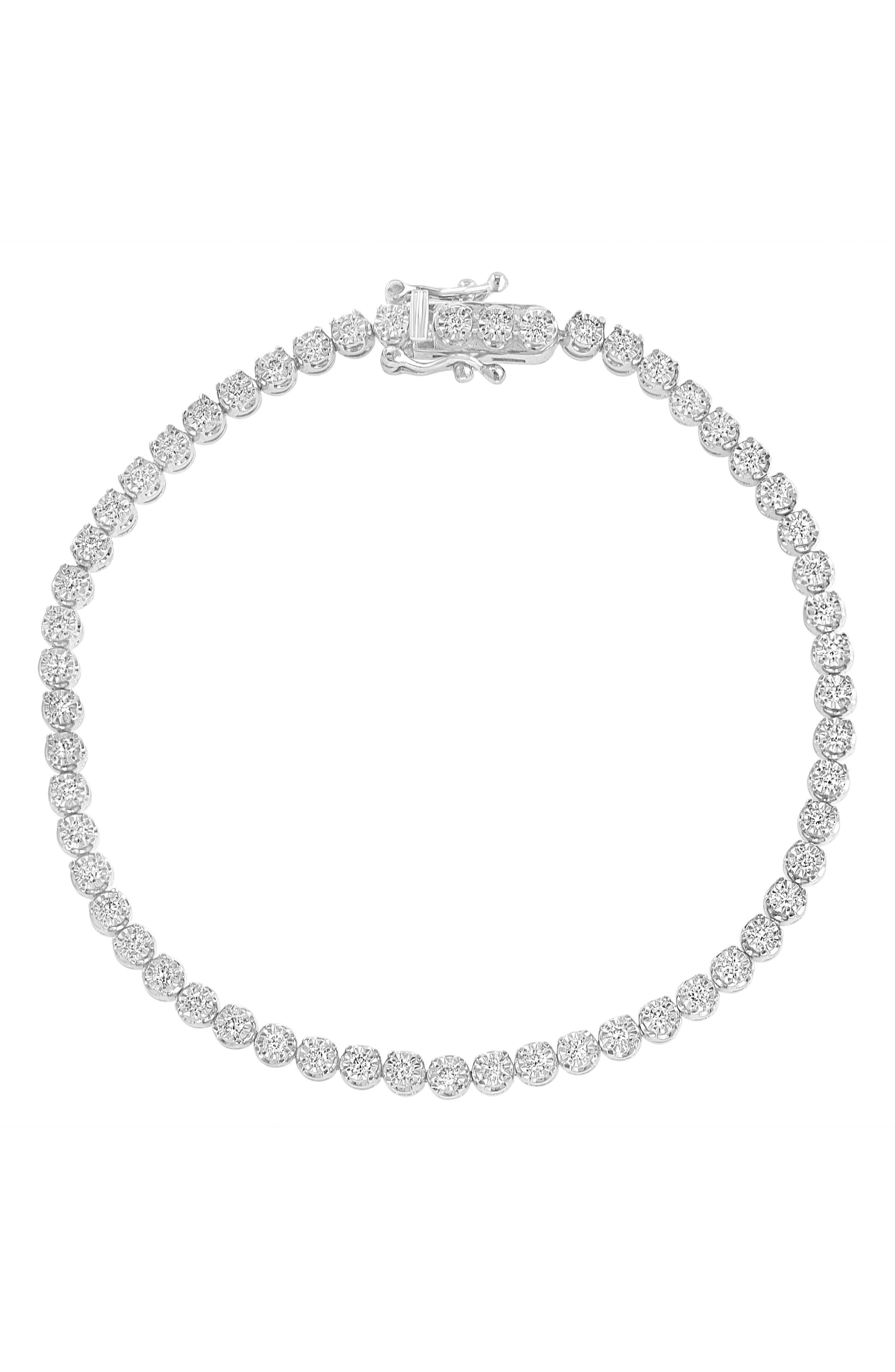Sterling Silver Lab Grown Diamond Tennis Necklace