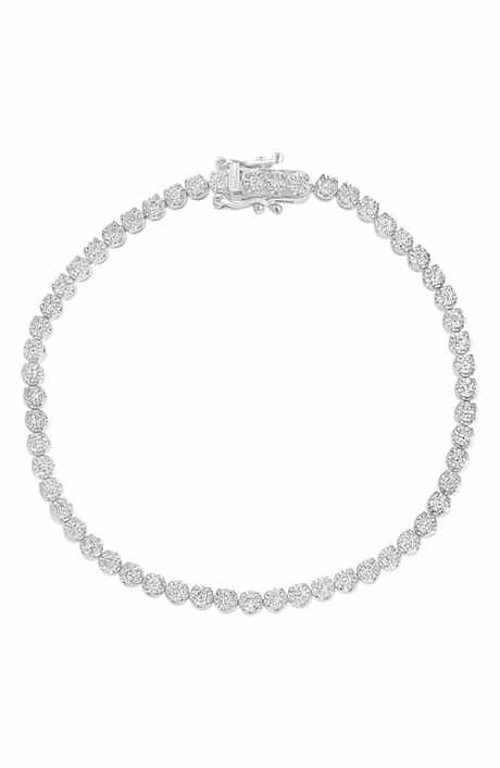 Sterling Silver Lab Grown Diamond Tennis Necklace