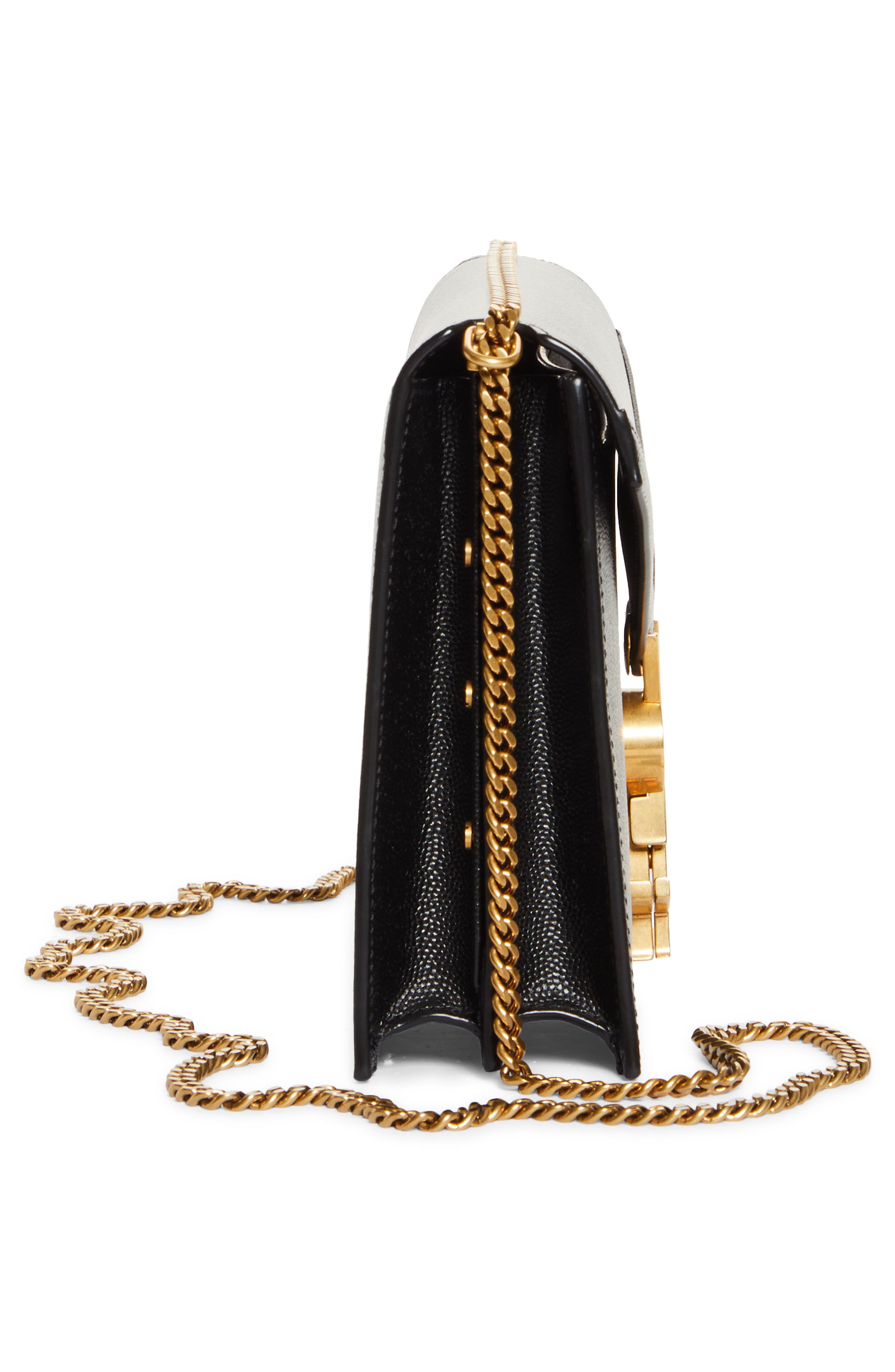 Saint Laurent Cassandra Leather Shoulder Bag, Alternate, color, 