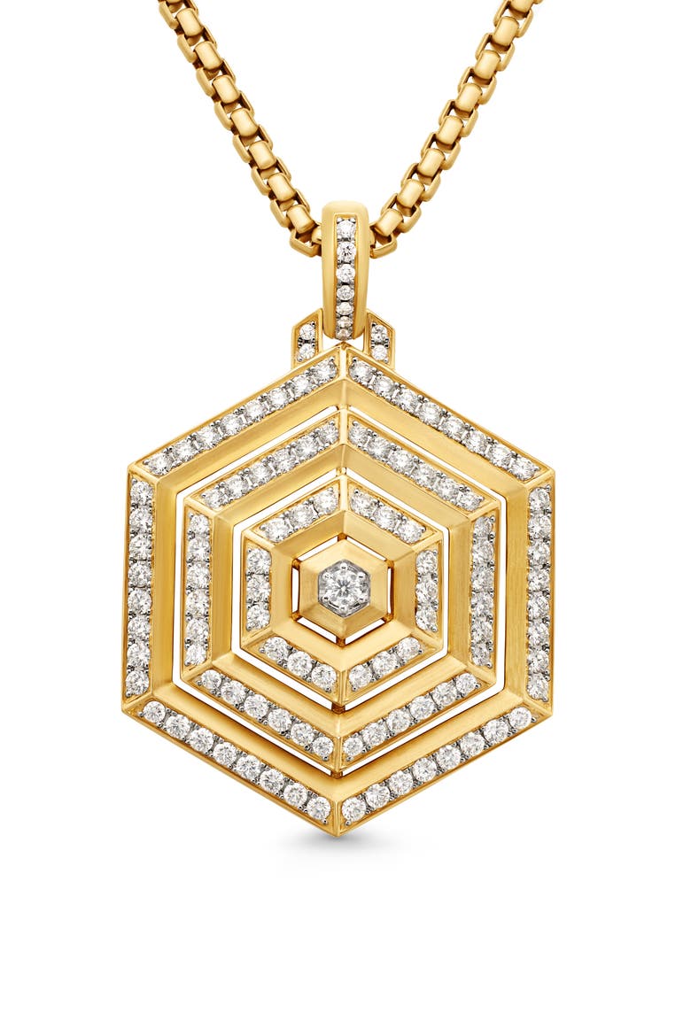 Carlyle Pendant in 18K Yellow Gold with Full Pavé Diamonds, Alternate, color, 18K YELLOW GOLD