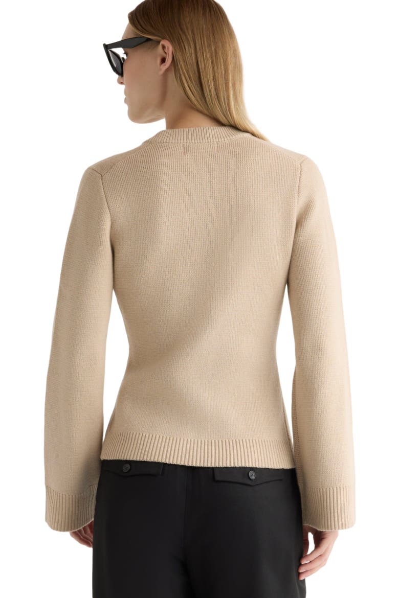 Eames Cotton Wool Button Cardigan, Alternate, color, Black