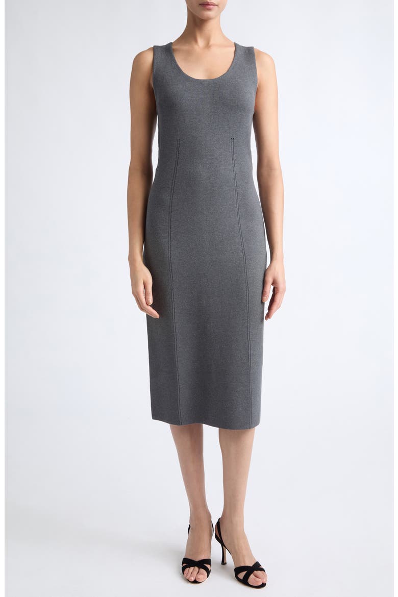 Santa Roma Scoop Neck Knit Dress, Main, color, MEDIUM GREY MELANGE