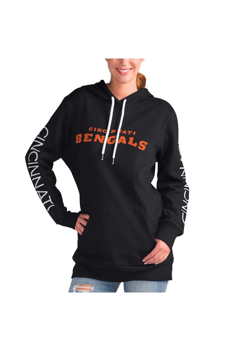 Women's G-III 4Her by Carl Banks Black Cincinnati Bengals Extra Inning Pullover Hoodie, Main, color, Black