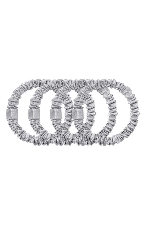 Pure Silk 4-Pack Skinny Scrunchies: Back to Basics Collection