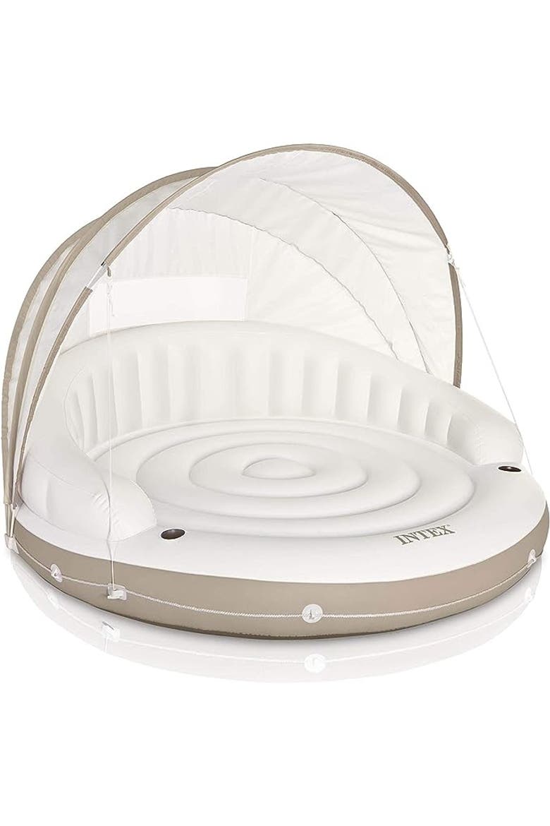 Inflatable Canopy Island Float Lounge, Main, color, White