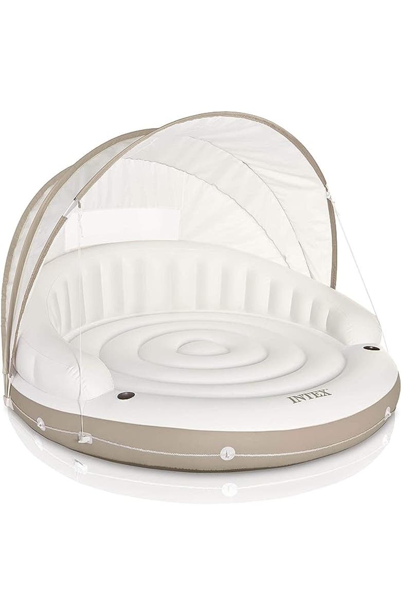 Intex Inflatable Canopy Island Float Lounge, Main, color, White