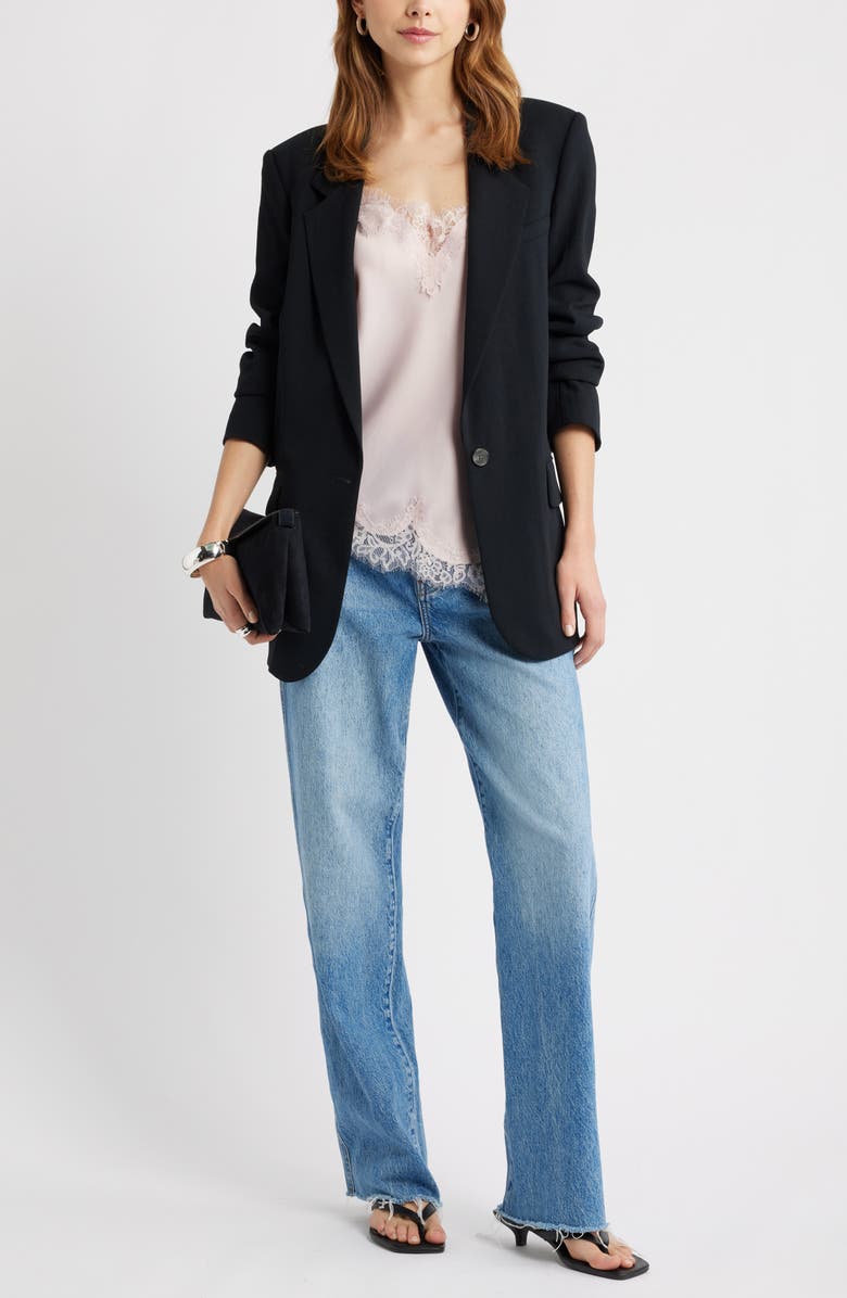 Open Edit Lace Trim Satin Camisole, Alternate, color, Pink Carinaria