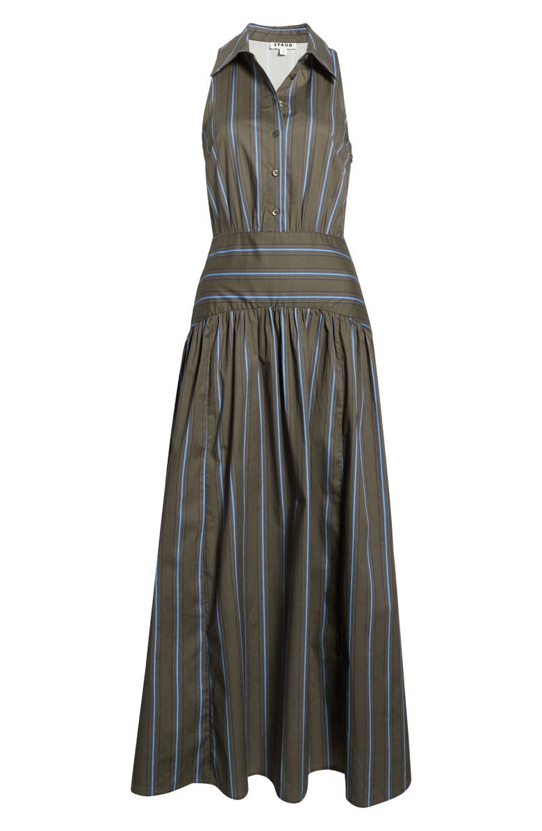 STAUD Romy Stripe Midi Dress, Main, color, Huntington Stripe