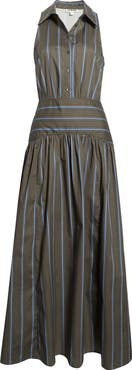 STAUD Romy Stripe Midi Dress