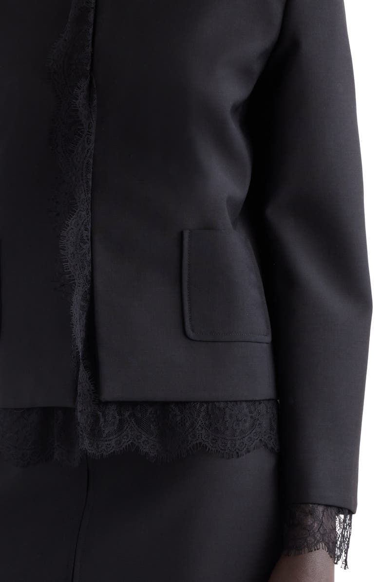 Givenchy Lace Trim Wool & Mohair Jacket, Alternate, color, 