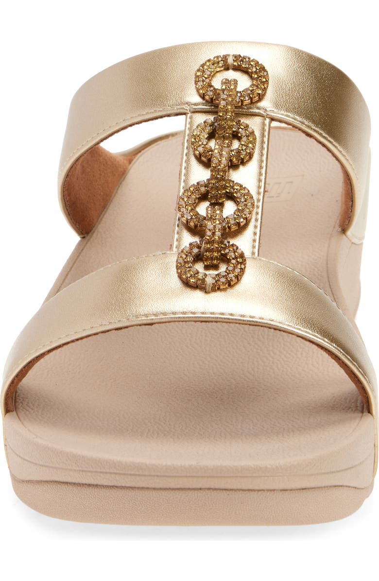 FitFlop Fino Sparkle Wedge Slide Sandal, Alternate, color, Platino