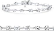 Bliss Diamond 5Ct Mixed Cut Diamond Tennis Bracelet 7" 14k Gold Lab Grown
