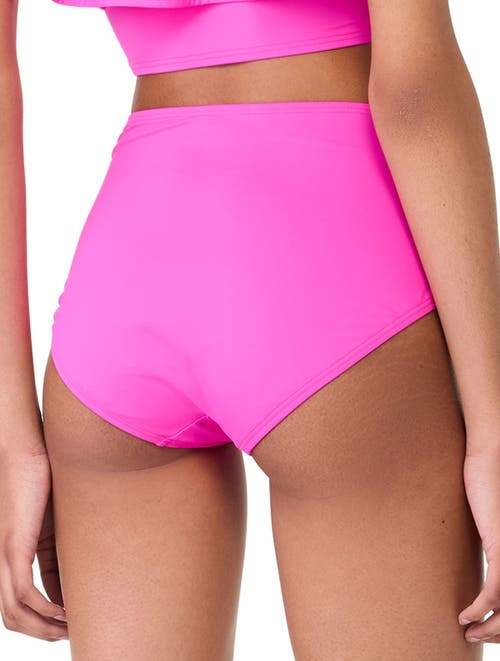 Kate Spade New York High Waist Bikini Bottom In Vivid Snapdragon