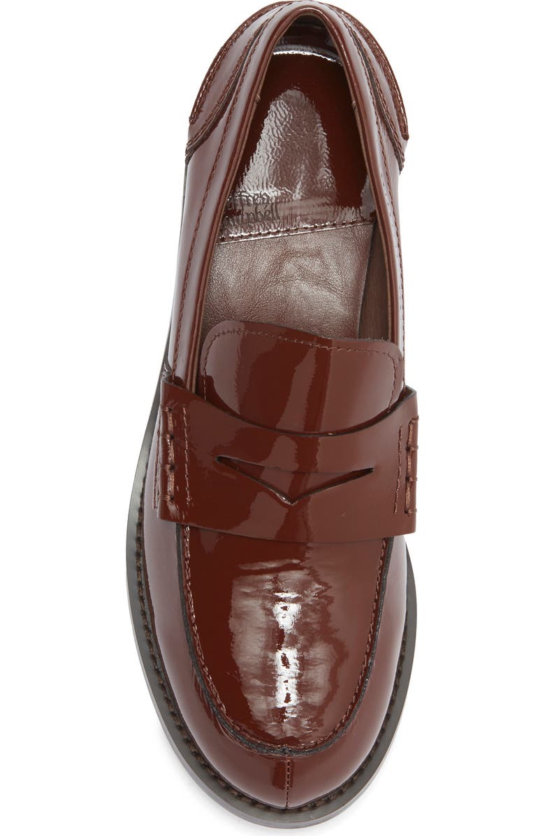 Jeffrey Campbell Books Penny Loafer, Alternate, color, Brown Crinkle Patent