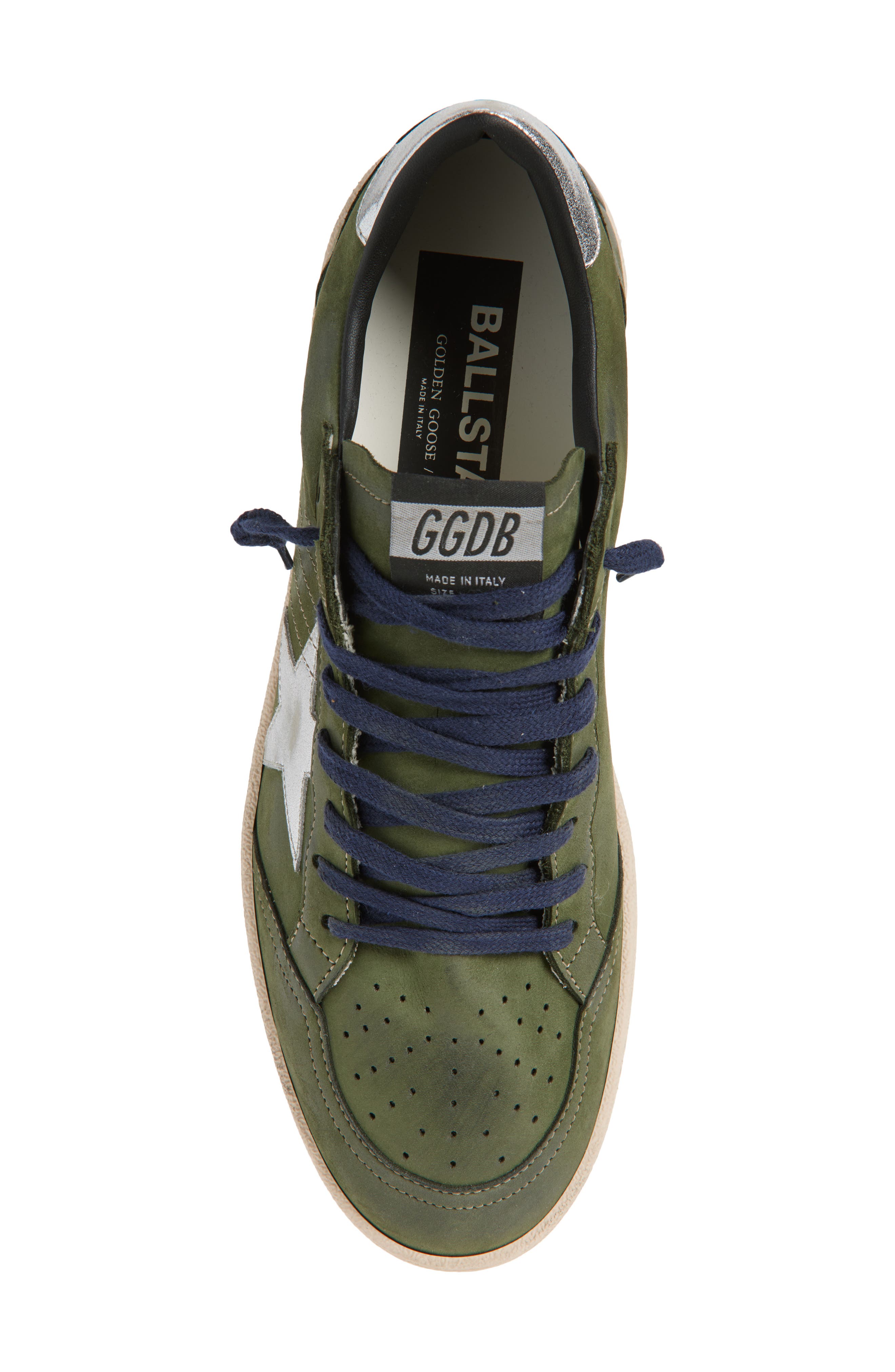 Golden Goose Ball Star Sneaker, Alternate, color, Green/Silver