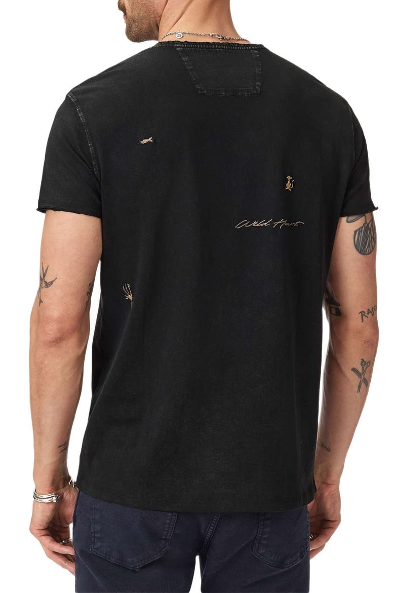 Wild Heart Raw Edge Graphic T-Shirt, Alternate, color, BLACK