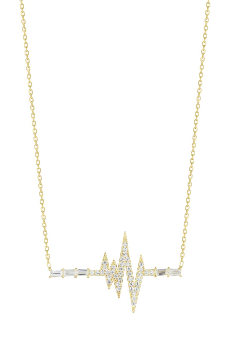 SPHERA MILANO Pavé CZ Heartbeat Pendant Necklace, Main, color, Gold
