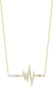 SPHERA MILANO Pavé CZ Heartbeat Pendant Necklace