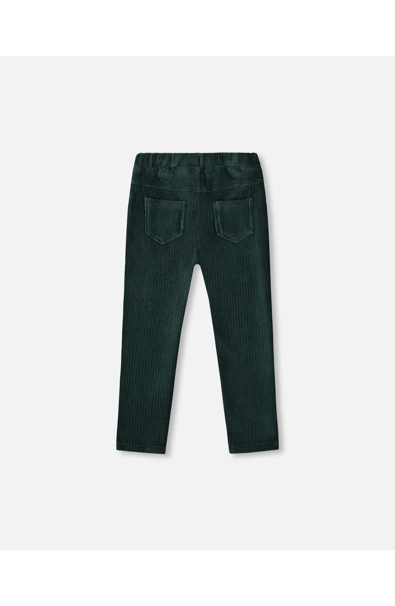Deux par Deux Stretch Velour Rib Treggings, Alternate, color, Dark Green