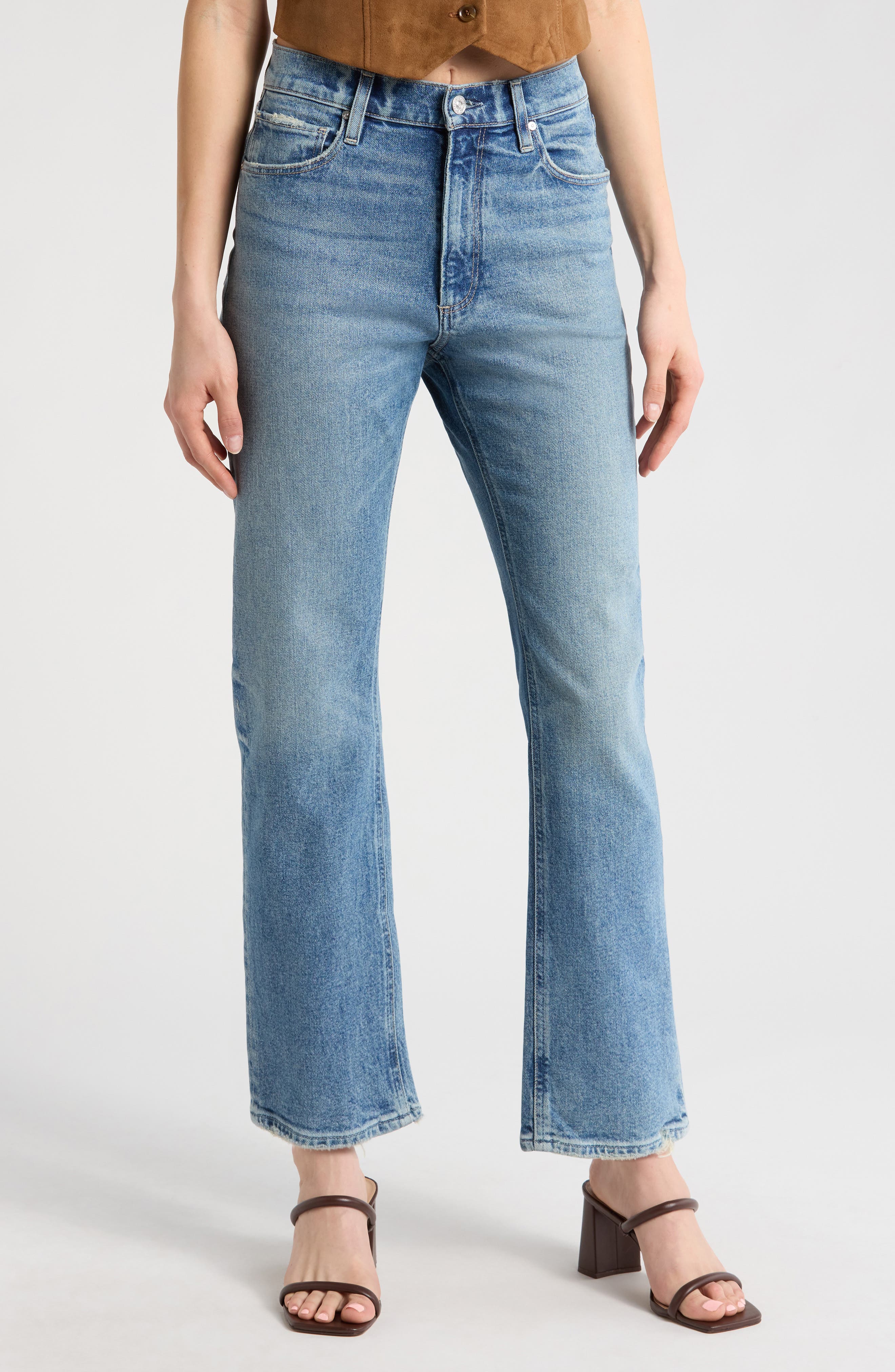 PAIGE Sawyer High Waist Straight Leg Jeans