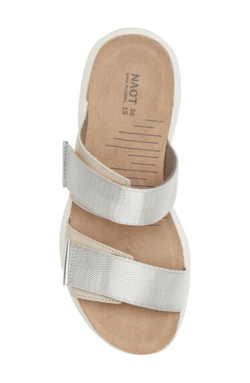 Naot Calliope Slide Sandal In Ivory/silver