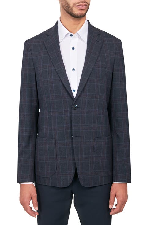 Slim Fit Plaid Sport Coat