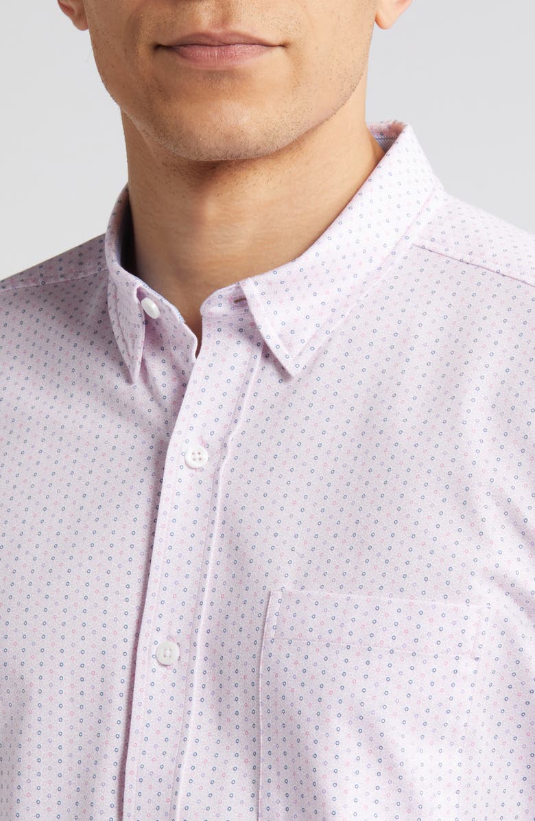 Johnston & Murphy XCFlex Dot Print Button-Up Shirt, Alternate, color, 
