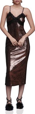 Avec Les Filles Sequin & Lace Slipdress