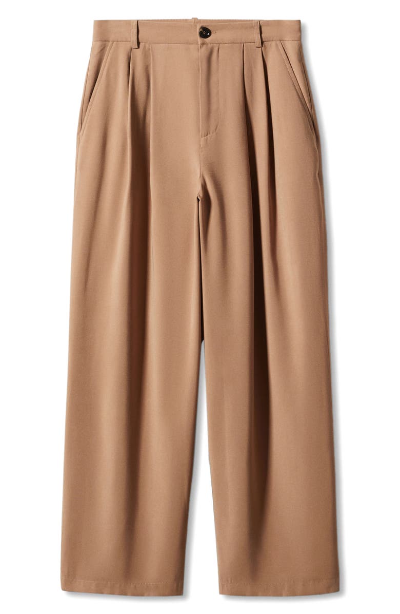 MANGO Pleated Wide Leg Pants, Alternate, color,