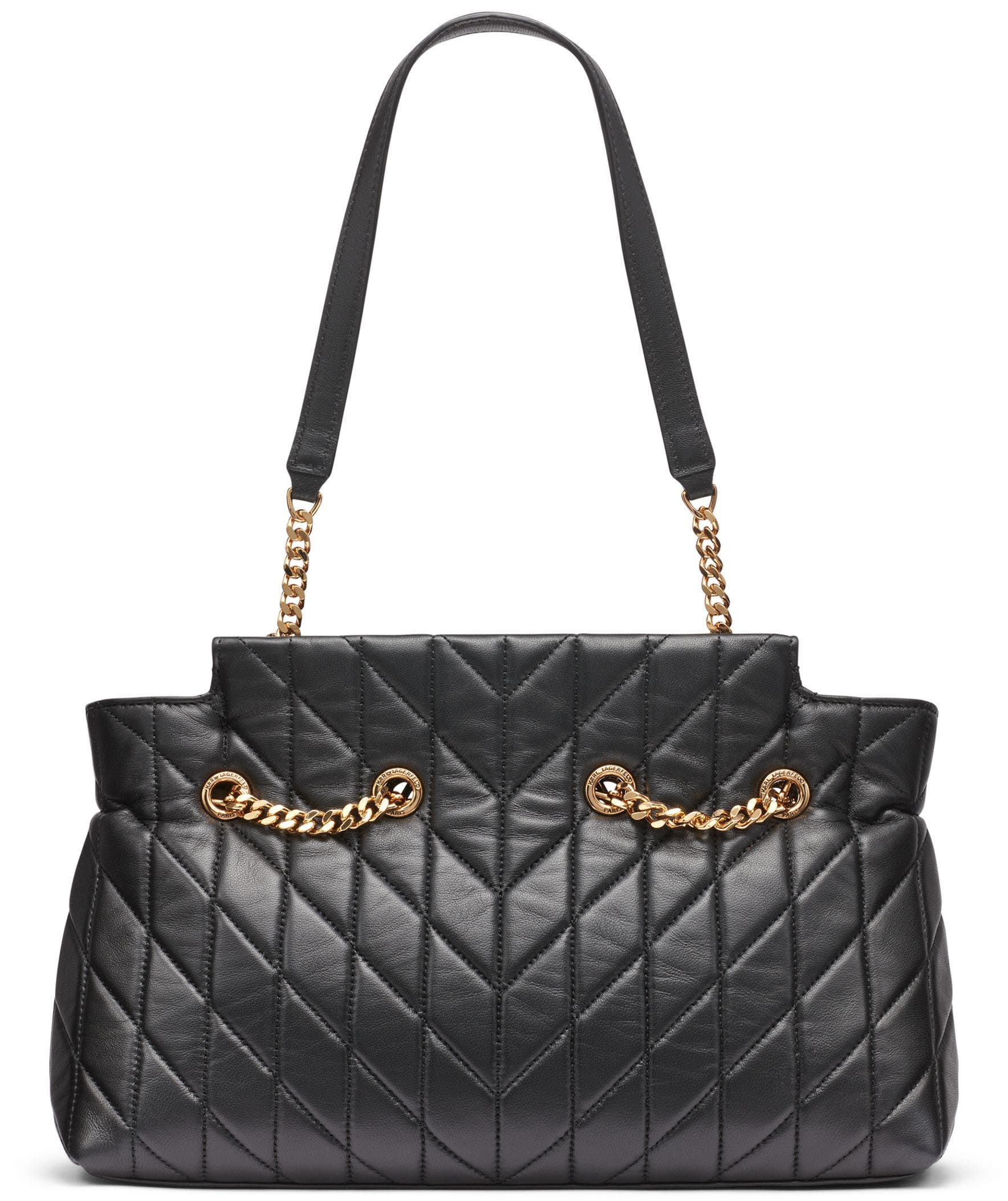 KARL LAGERFELD PARIS Lafayette Satchel, Alternate, color, Black/Gold