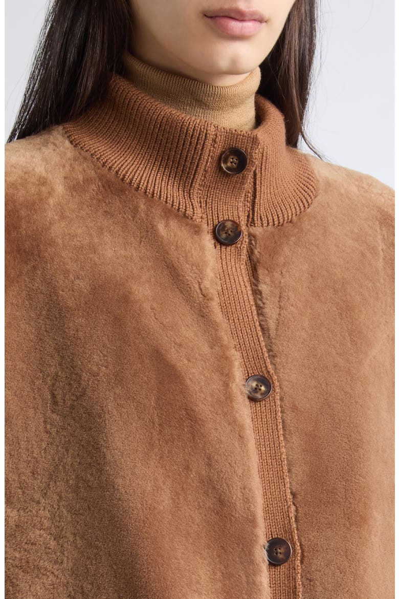 Reversible Genuine Shearling Bomber Jacket, Alternate, color, VICUNA