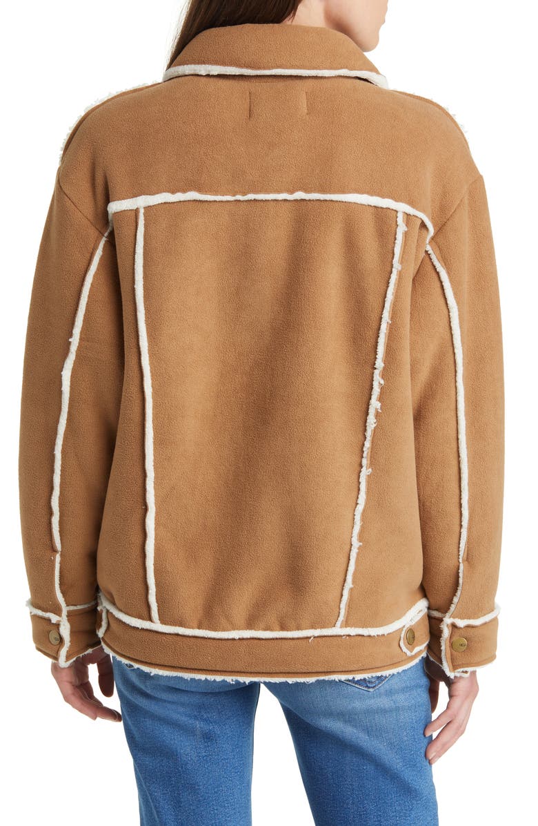 UGG<sup>®</sup> Frankie Recycled Polyester Fleece Trucker Jacket, Alternate, color, 