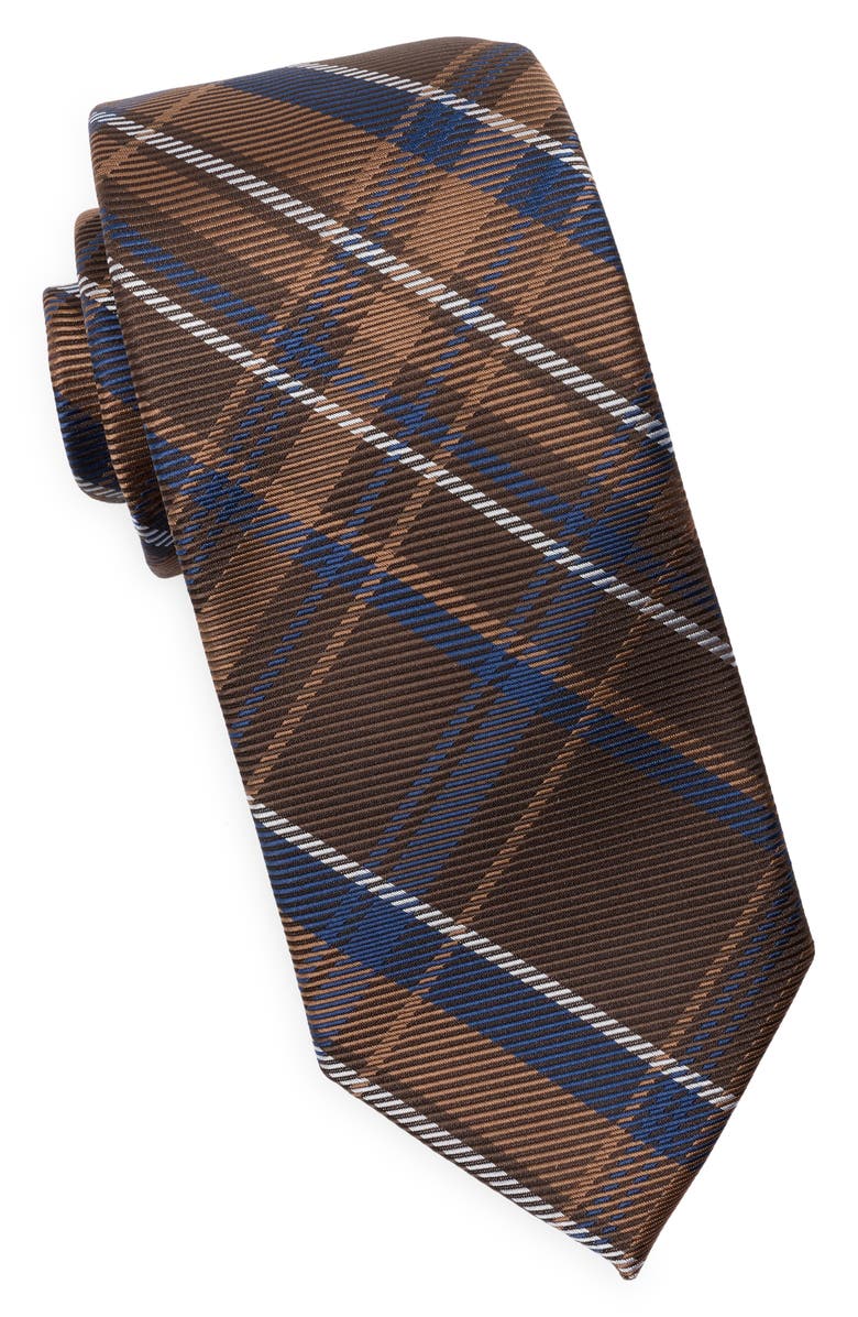 Tommy Hilfiger Pasadena Plaid Tie, Main, color, Brown