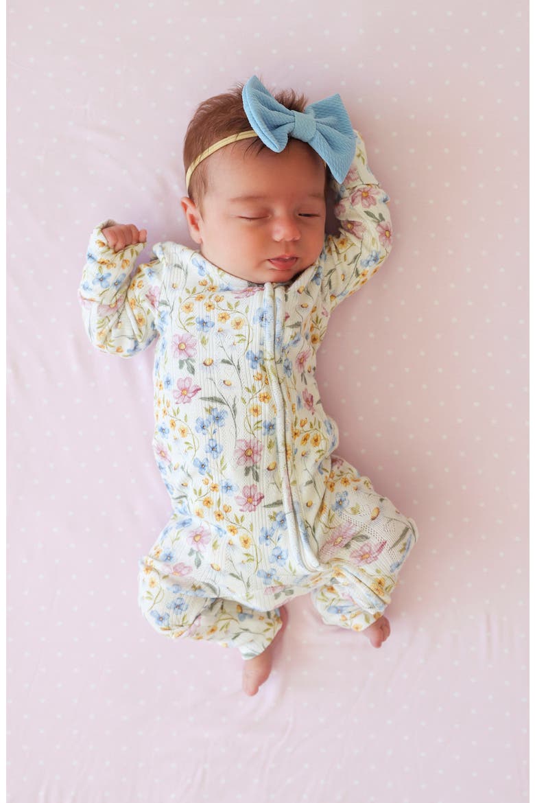 Kids' Pointelle Convertible One-Piece Sleeper, Alternate, color, BEIGE