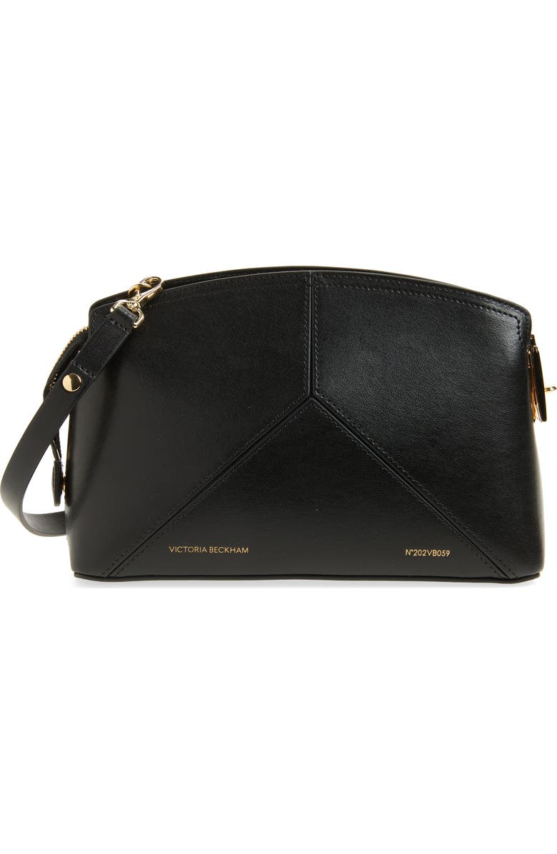 Victoria Beckham Victoria Leather Crossbody Bag, Main, color, Black