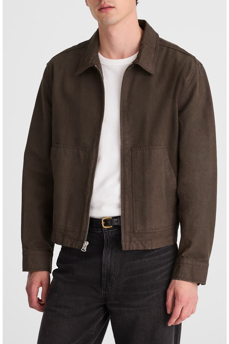 Cotton Canvas Zip Jacket, Main, color, MOCHA BROWN