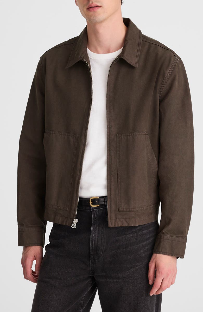 Madewell Cotton Canvas Zip Jacket, Main, color, Mocha Brown