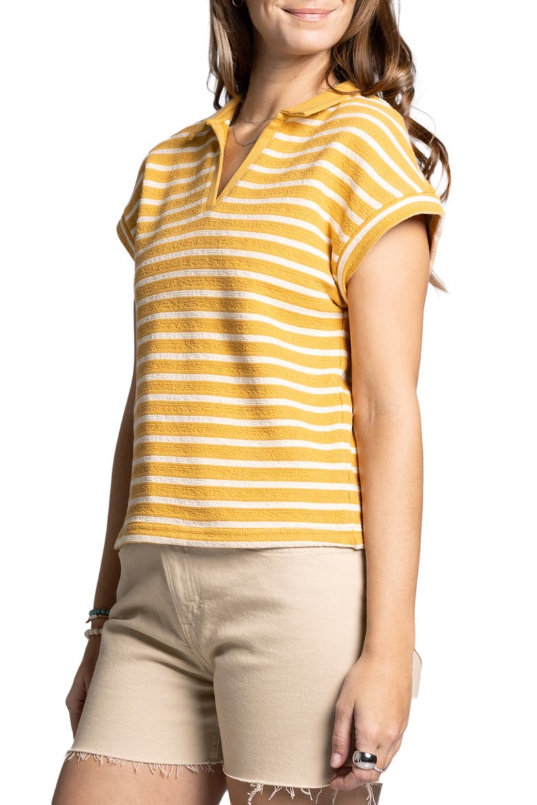 Jenna Knit Polo, Alternate, color, YELLOW WHITE