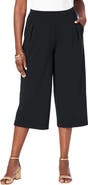 Jessica London Wide-Leg Crop Crepe Pants