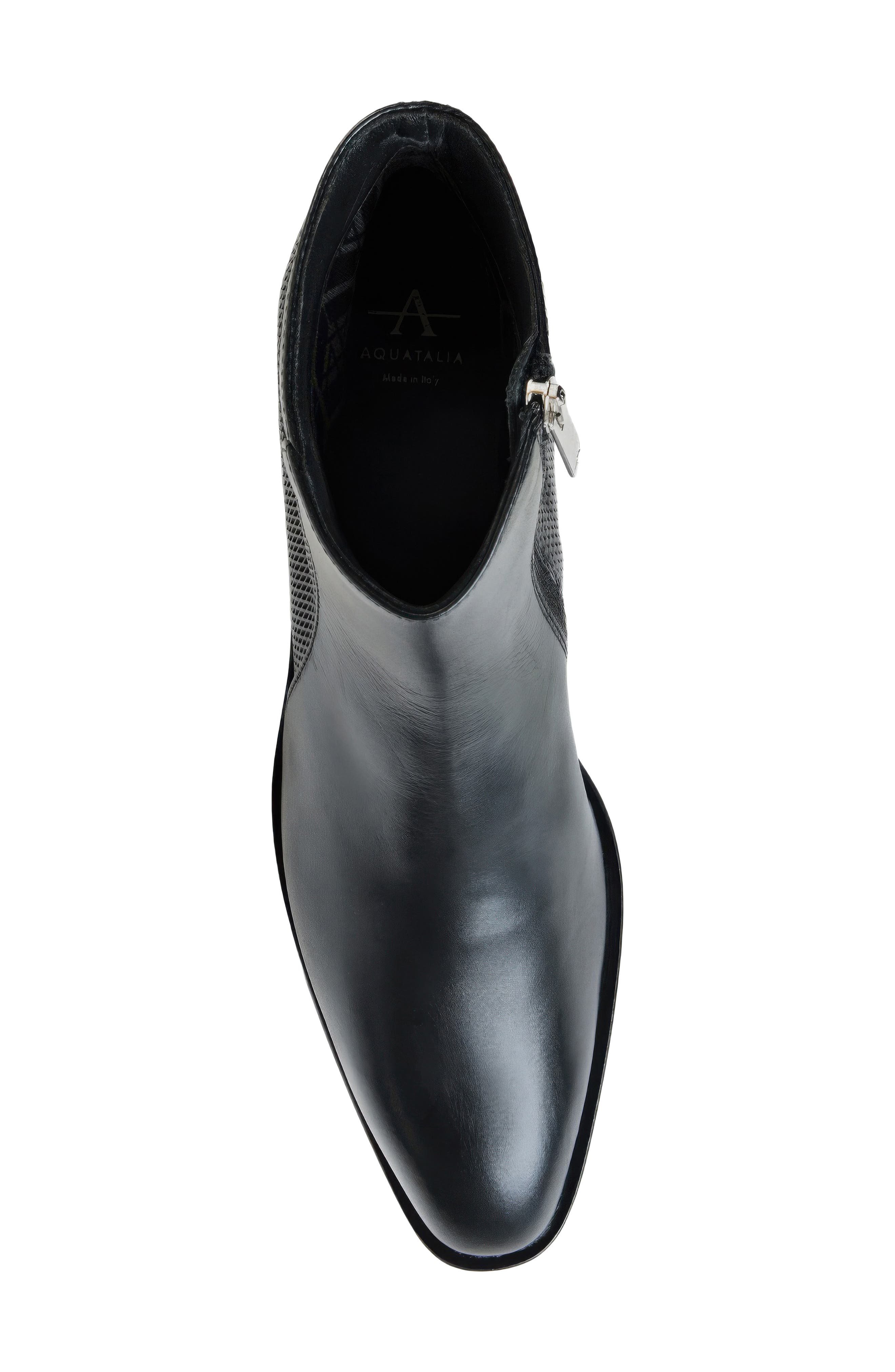 Felice Waterproof Leather Bootie, Alternate, color, BLACK SUEDE